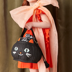 Сумка плетёная "Halloween cat"