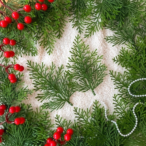 Набор травяных лапок туи, искусственные, 15*11 см, набор 30 шт.