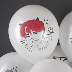 К 12''/30 см, K-POP, BTS, Белый, пастель, 1 ст., 25 шт.