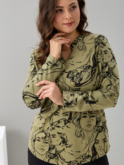 Блузка БЛк-073/хаки-лица