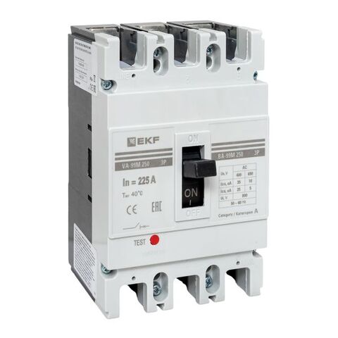 Выключатель автоматический в литом корпусе ВА-99М 250/225А 3P 10In 35кА с термомагнитным расцепителем EKF