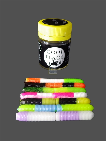 Форелевая силиконовая приманка COOL PLACE BUK FLOATING STRETCH цвет MIX 3  ( плавающая/ тянущаяся ) 65 мм/ 7 шт в банке.