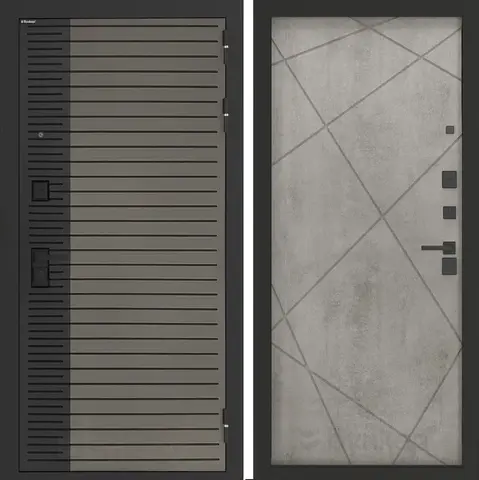 Входная металлическая дверь Бункер БН-15 Веллюто кофе / ФЛ-291 Бетон светлый