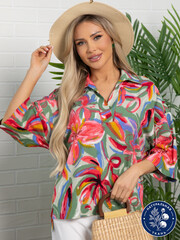 Блуза Ветерок (фисташка/цветы) Б15927-16М LT Collection