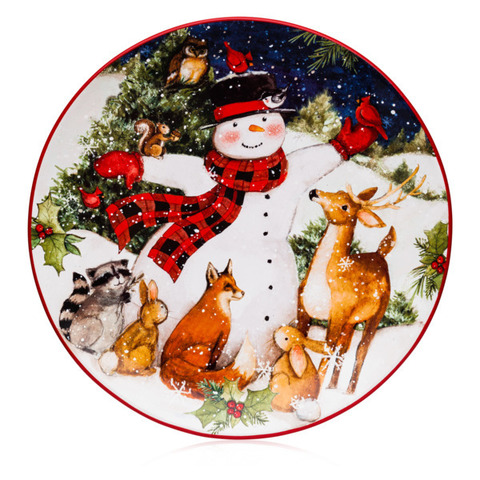 Тарелка обеденная 28см Certified Int. Магия Рождества Снеговик