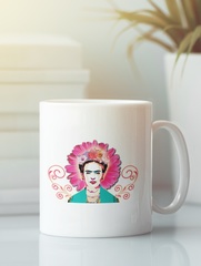 Кружка с рисунком Фрида Кало (Frida Kahlo) белая 008