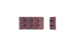 Застежка с крючками кофейно-розовая 2 ряда (цв. 885), 28*55 мм