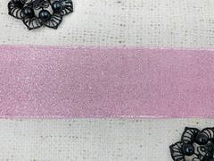 Лента парча, ш. 5 см, розовый