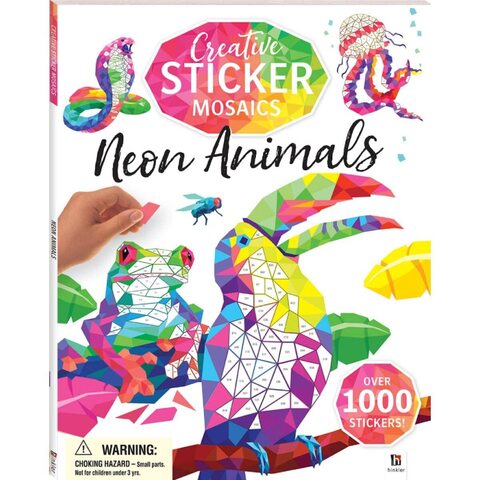 Creative Sticker Mosaics: Neon Animals