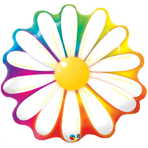 Фольга-фигура Цветок Ромашка радуга