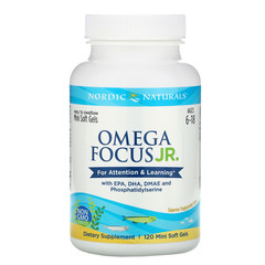 Nordic Naturals, Omega Focus Junior, для детей от 6 до 18 лет, 120 мягких желатиновых мини-капсул