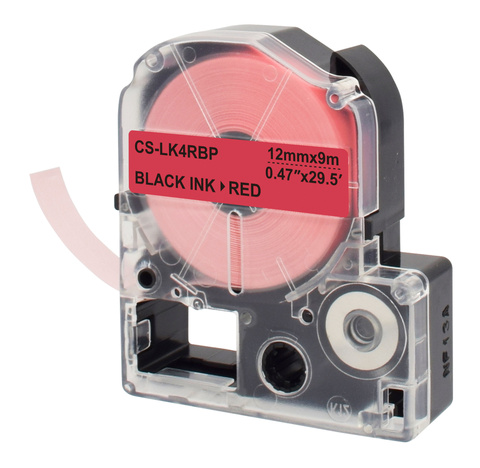 Картридж ленточный Cactus CS-LK4RBP черный для Epson LW300, LW400, LW700, LW600P, LW1000P, K400, Z700, Z900