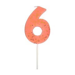 Восковая свеча цифра "6" 1шт