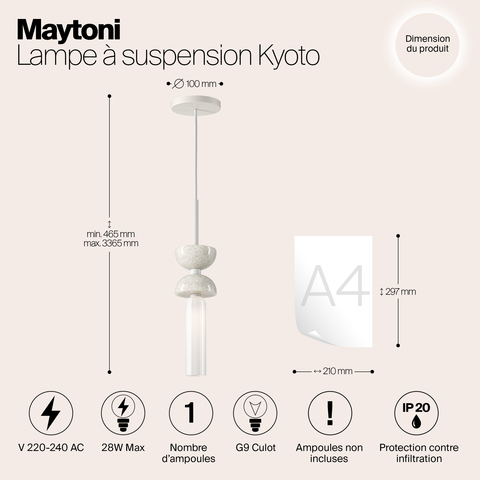 Подвесной светильник Maytoni Kyoto MOD178PL-01W