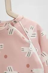 комбинезон для новорожденных  К 6444/дымчатая роза,птички с вишенками