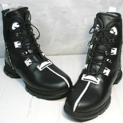 Ботинки кожаные женские зимние Ripka 3481 Black-White.