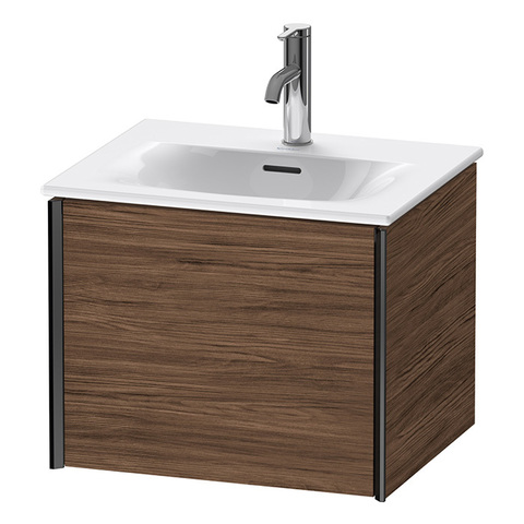 Duravit XViu Тумба подвесная 510x420х397мм, для раковины #234453, 1 ящик, цвет: walnut dark/черный матовый XV40310B221