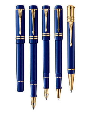 Ручка перьевая Parker Duofold F77 Centennial Historical Colors, Lapis Lazuli GT, F (1907182)