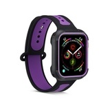 Силиконовый чехол Sport Case для Apple Watch 40 мм (Черный с фиолетовым)