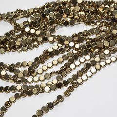 Гематин (гематит), монетка 6*2,3мм, оттенок "Золото"