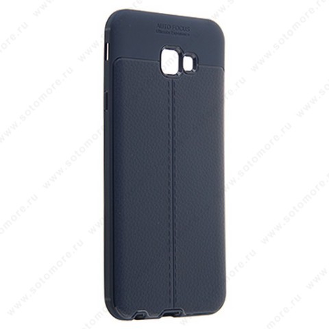 Накладка Carbon 360 силиконовая с кожаными вставками для Samsung Galaxy J4 Plus J415 2018 синий
