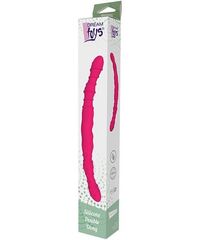 Розовый двусторонний фаллоимитатор SILICONE DOUBLE DONG - 33,5 см. - 