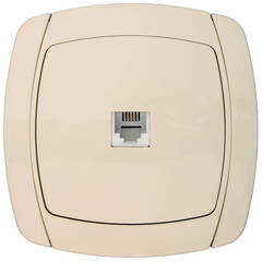 СВЕТОЗАР City light, телефонная, одинарная в сборе, цвет бежевый, электрическая розетка (SV-54217-B)