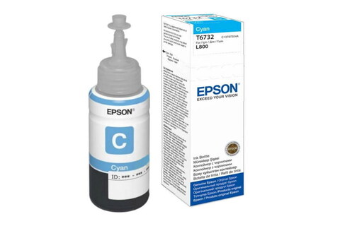 Чернила Epson C13T67324A L800/1800/810/850 голубой