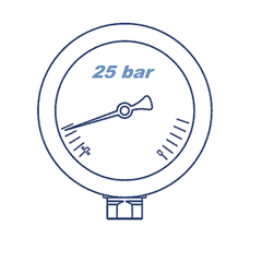 Манометр глицериновый D63 G1/4 - 25 Bar - радиальное подключение VERSO