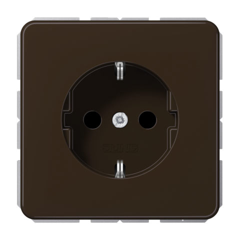 Розетка с заземлением, безвинтовой зажим 16 A / 250 B ~. Цвет Коричневый. JUNG CD. CD1520BR