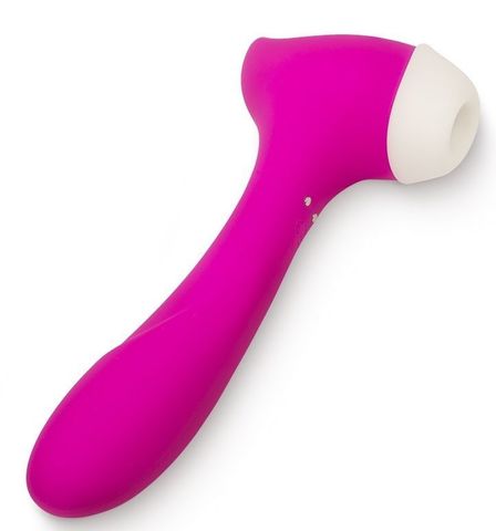 Розовый клиторальный стимулятор Joy с функцией вибратора - 18,9 см. - САТИСФАКЕР FNBS1010P