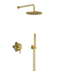Kludi 38 736 N076 Bozz Набор для комплектации душа 7в1, Ø250 мм/микрофон, 1/1 режим, браш. золото фото