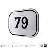 Номерок на дверь квартиры 79, для кабинета, офиса, шильдик 9 х 7 см, серебристый, Айдентика Технолоджи