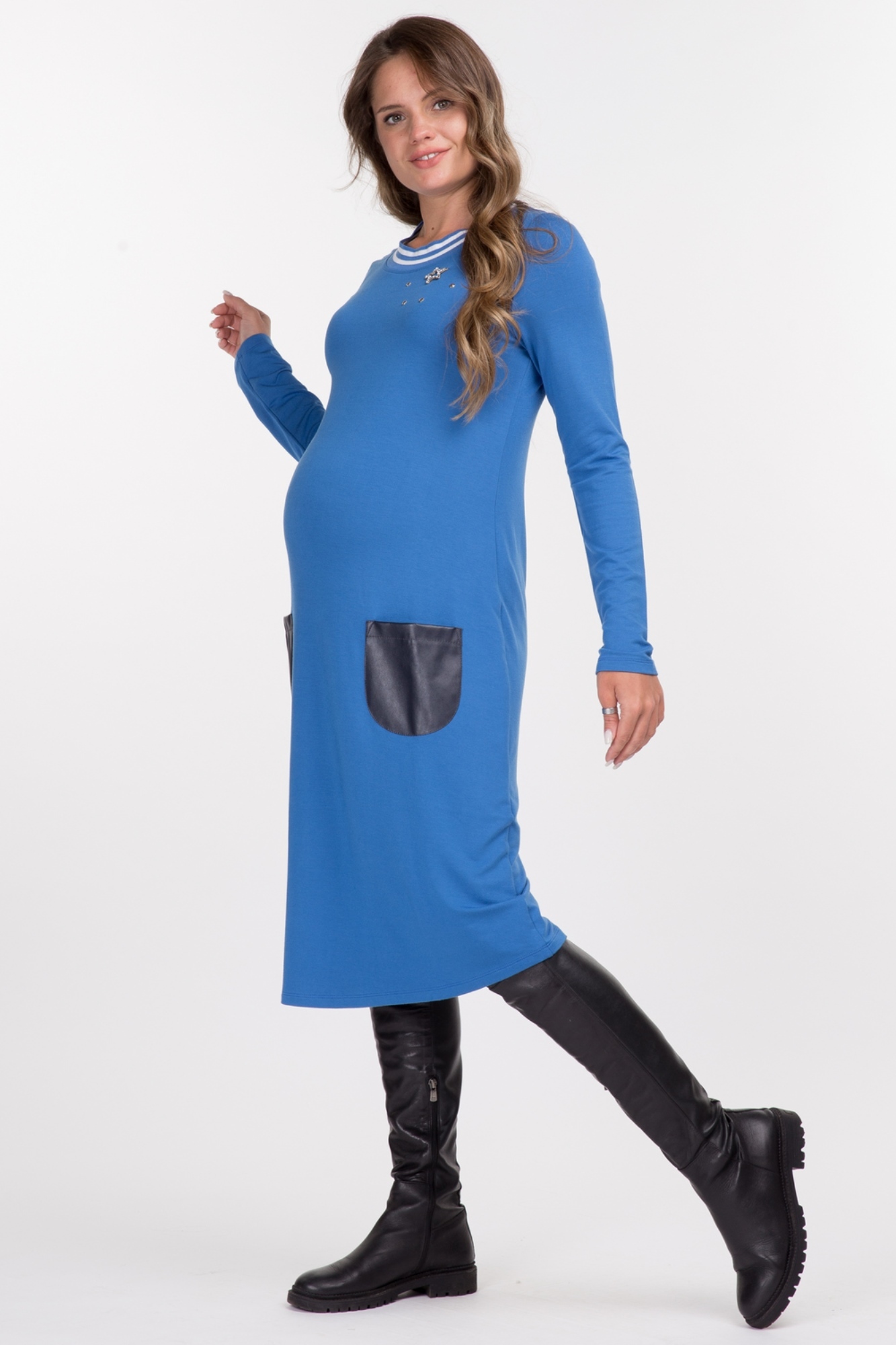 Платье для беременных 09166 синий