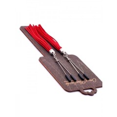 Зажимы на соски «вилки» с кисточками из замши, красный