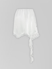 Юбка Talantova короткая атласная с отделкой кружевом и рюшами