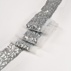 Тесьма/С пайетками/К4321 серебро