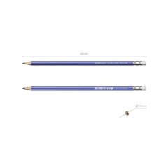 Набор ч/г карандашей Erich Krause HB, "Grafica", дерево, с ластиком, шестигранный, заточенный, в блистере 4 шт., европодвес