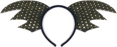 Ободок Летучая мышь, Черный, с блестками, 1 шт.