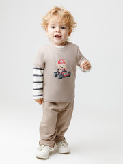 брюки  для мальчика  КР 400826/темно-бежевый 1104 к636