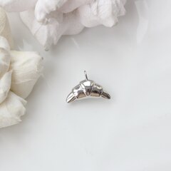 Подвеска Круассан 18*12 мм, родий, П319