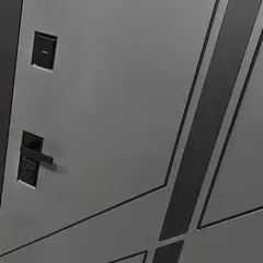 Входная металлическая дверь с зеркалом Бункер HIT Хит B-12 Веллюто верде / зеркало ФЛЗ - 649 Белый софт