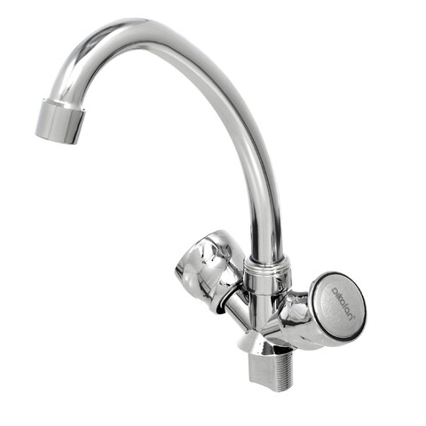 67-0-700 Смеситель эконом двухвентильный, для кухни, гайка, керам. кран-букса 1/2