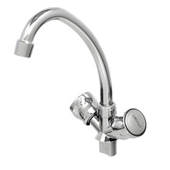 67-0-700 Смеситель эконом двухвентильный, для кухни, гайка, керам. кран-букса 1/2