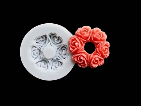 Силиконовый молд Венок из роз маленький