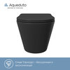 Aqueduto CONT2140 AQD CONE Tornado Унитаз подвесной 525*360 безободковый, Tornado, сиденье с микролифтом, черный матовый