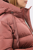 Зимний пуховик для беременных (гусиный пух) 14019 красно-коричневый
