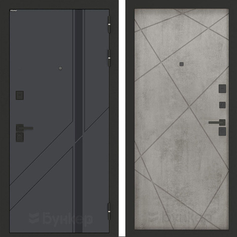 Входная металлическая дверь Бункер БН-12 Веллюто верде ФЛ-291 Бетон серый (светлый)