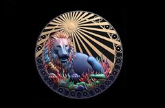 Силиконовый молд № 372 медальон Лев 6 см