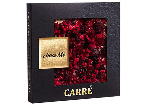 Белый шоколад с брусникой, вишней и ягодами малины, 50г